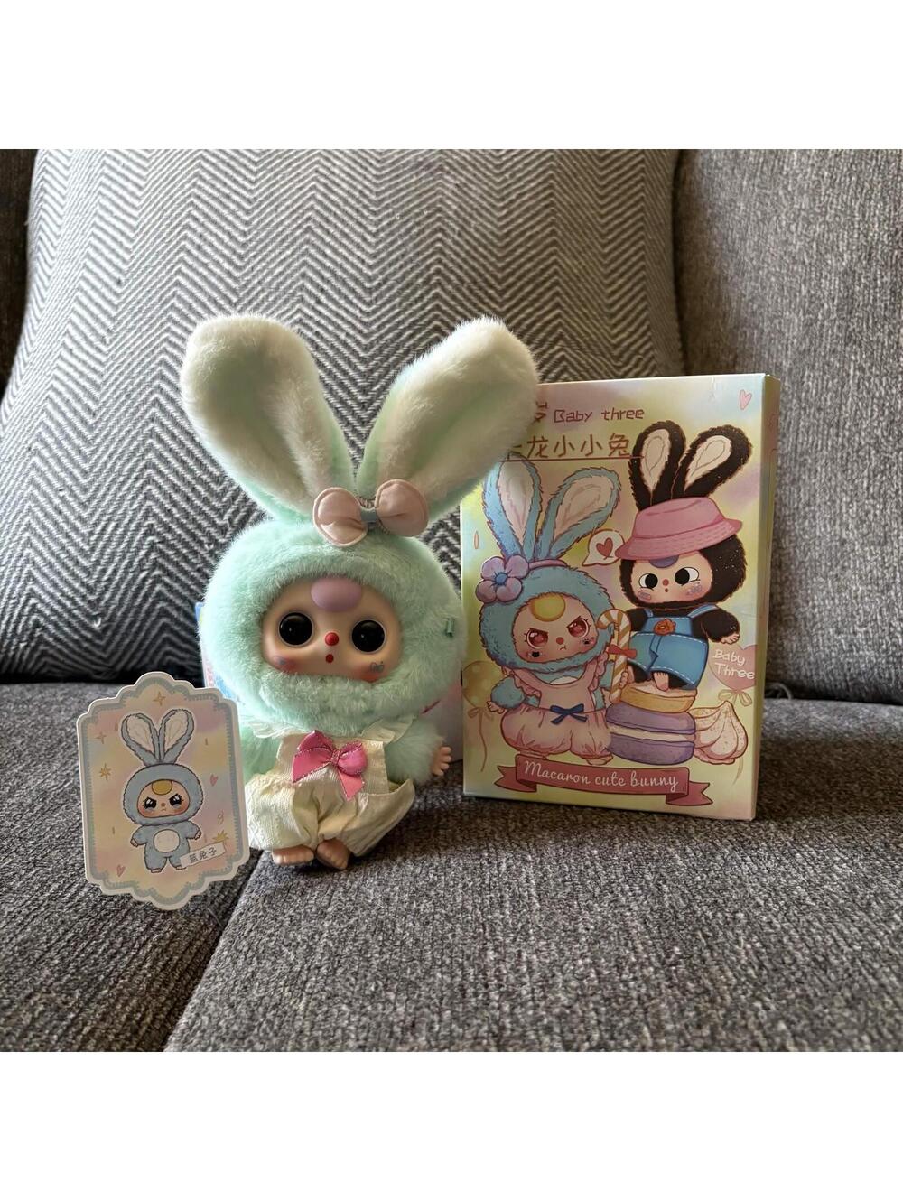 bb3 blue macaron bunny plush pendant